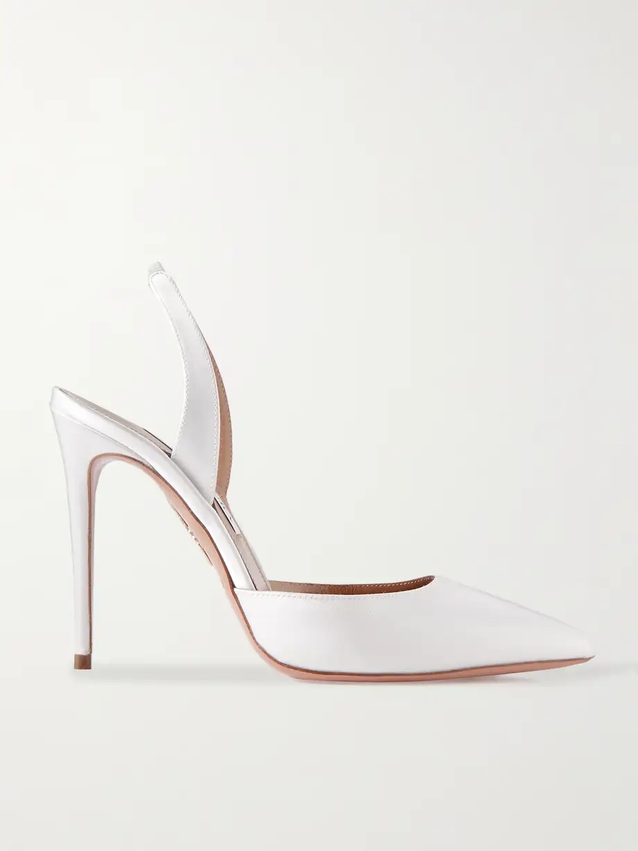 So Nude 105 satin slingback pumps