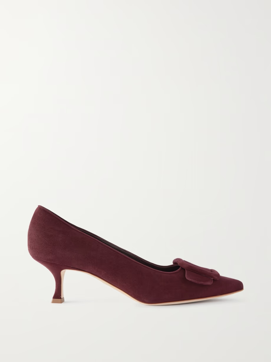 Maysale 50 buckled suede pumps