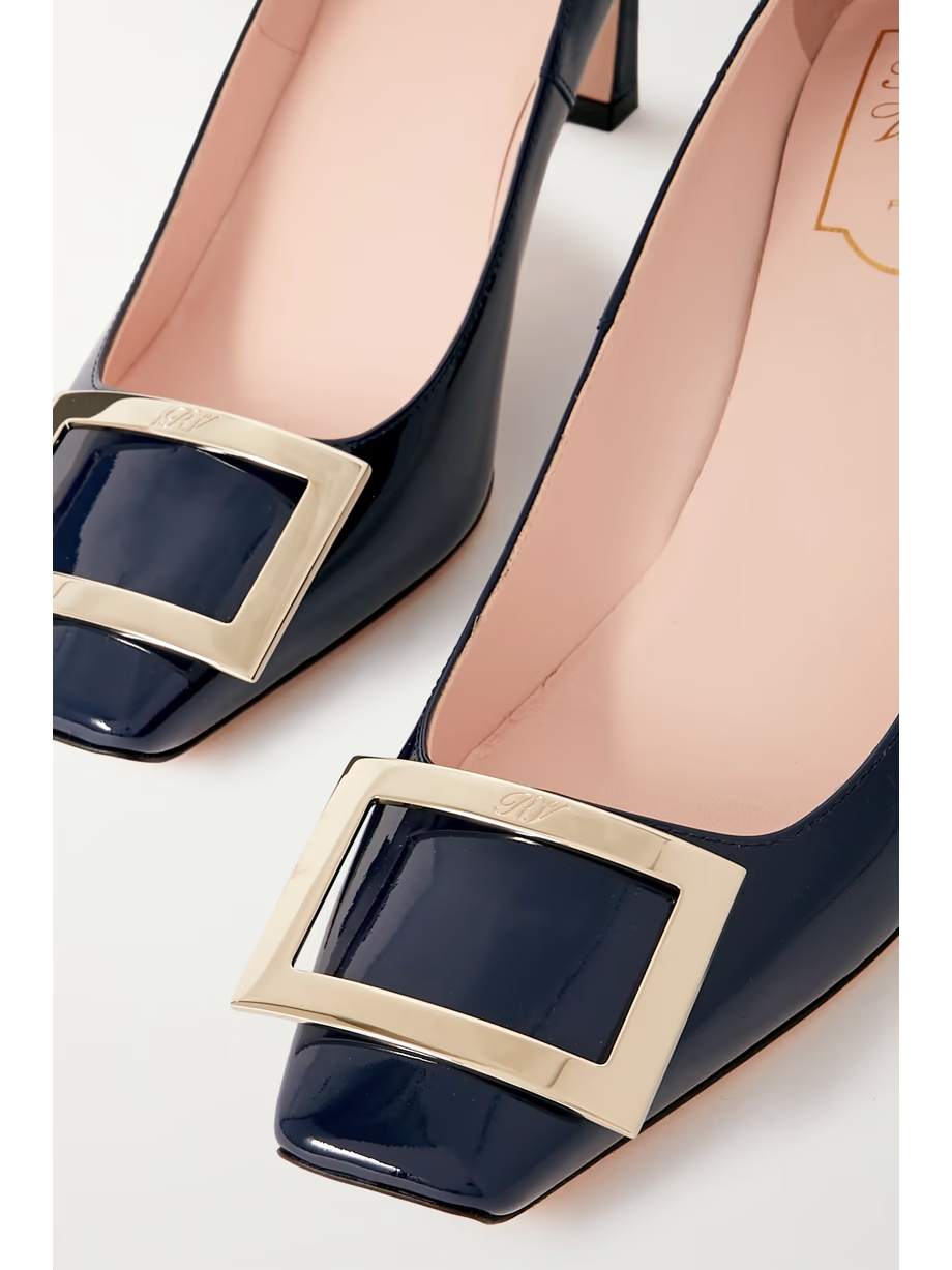 Belle Vivier Trompette buckled patent-leather pumps