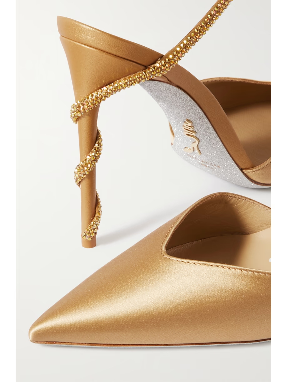 Cleo crystal-embellished satin pumps