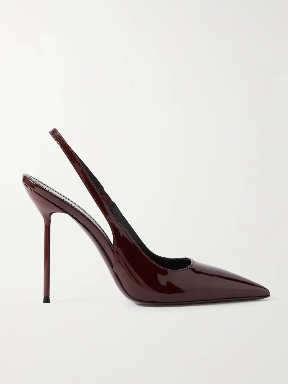 Lidia patent-leather slingback pumps