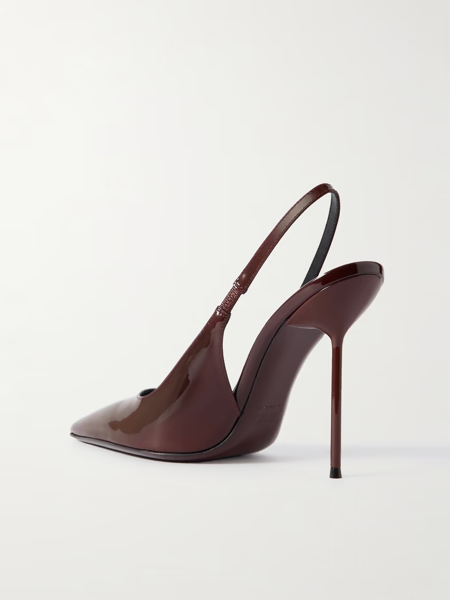 Lidia patent-leather slingback pumps