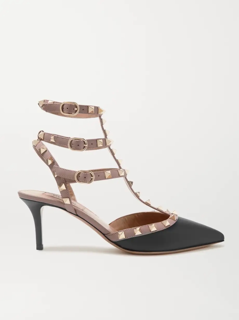 Valentino Garavani Rockstud 65 two-tone leather pumps