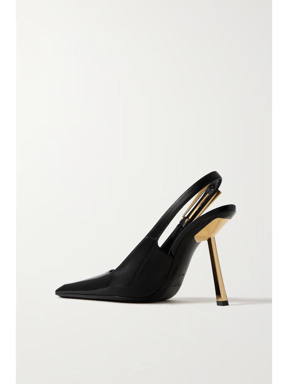 Lee patent-leather slingback pumps