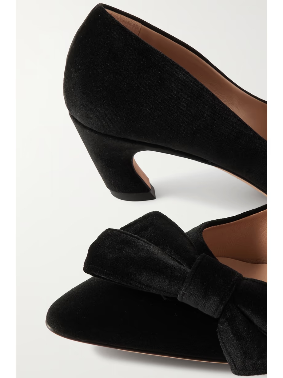 Oli bow-detailed velvet pumps