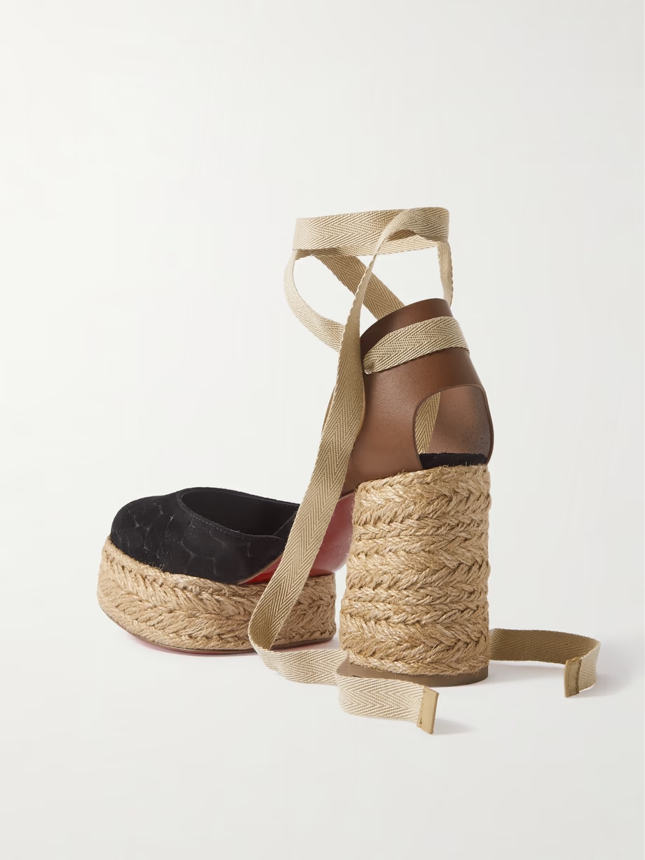 Brigissima 70 leather and suede platform espadrilles