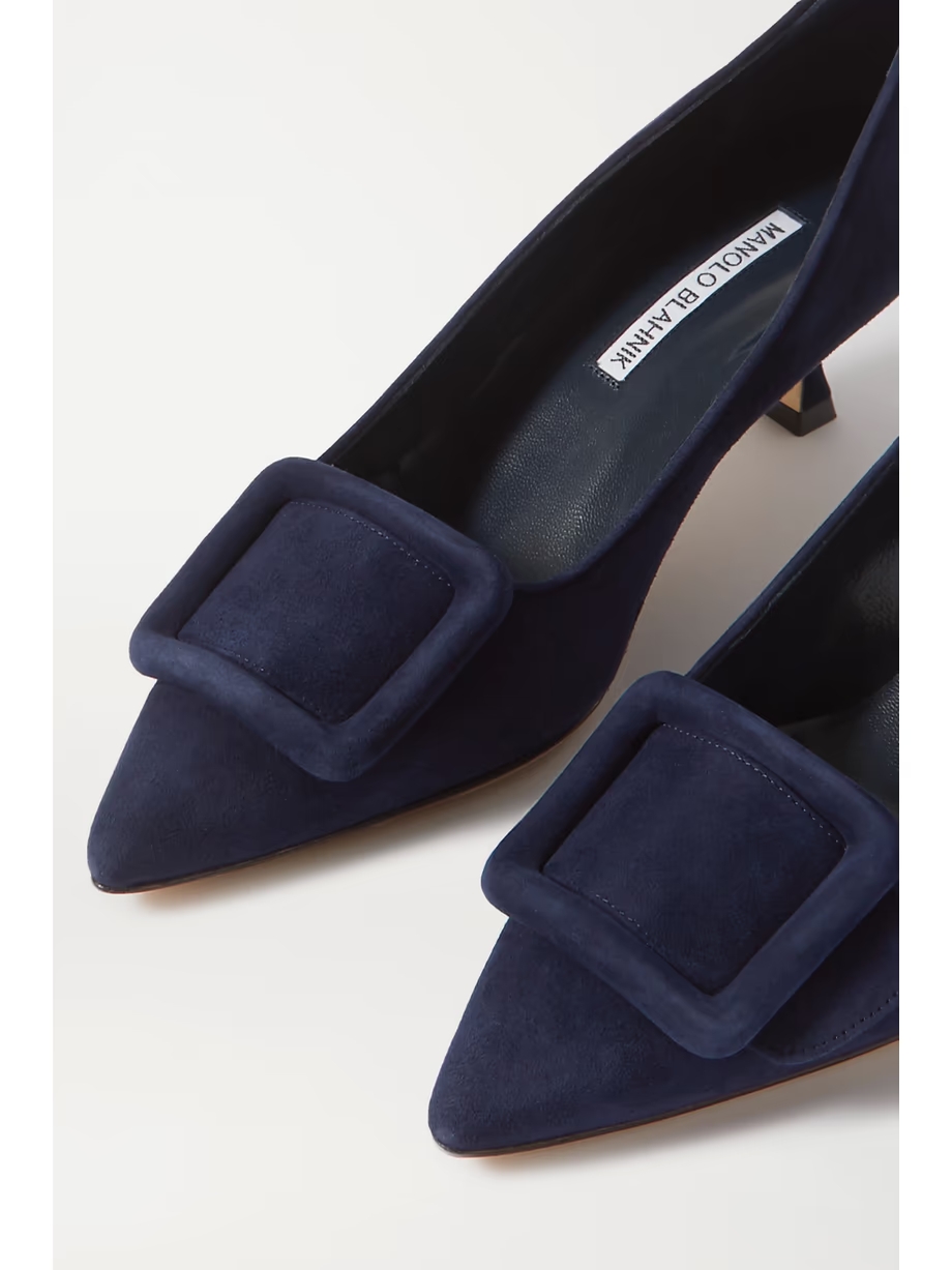 Maysale 50 buckled suede pumps