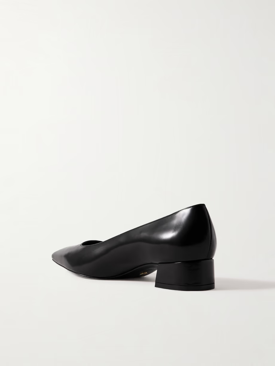 Vera glossed-leather pumps