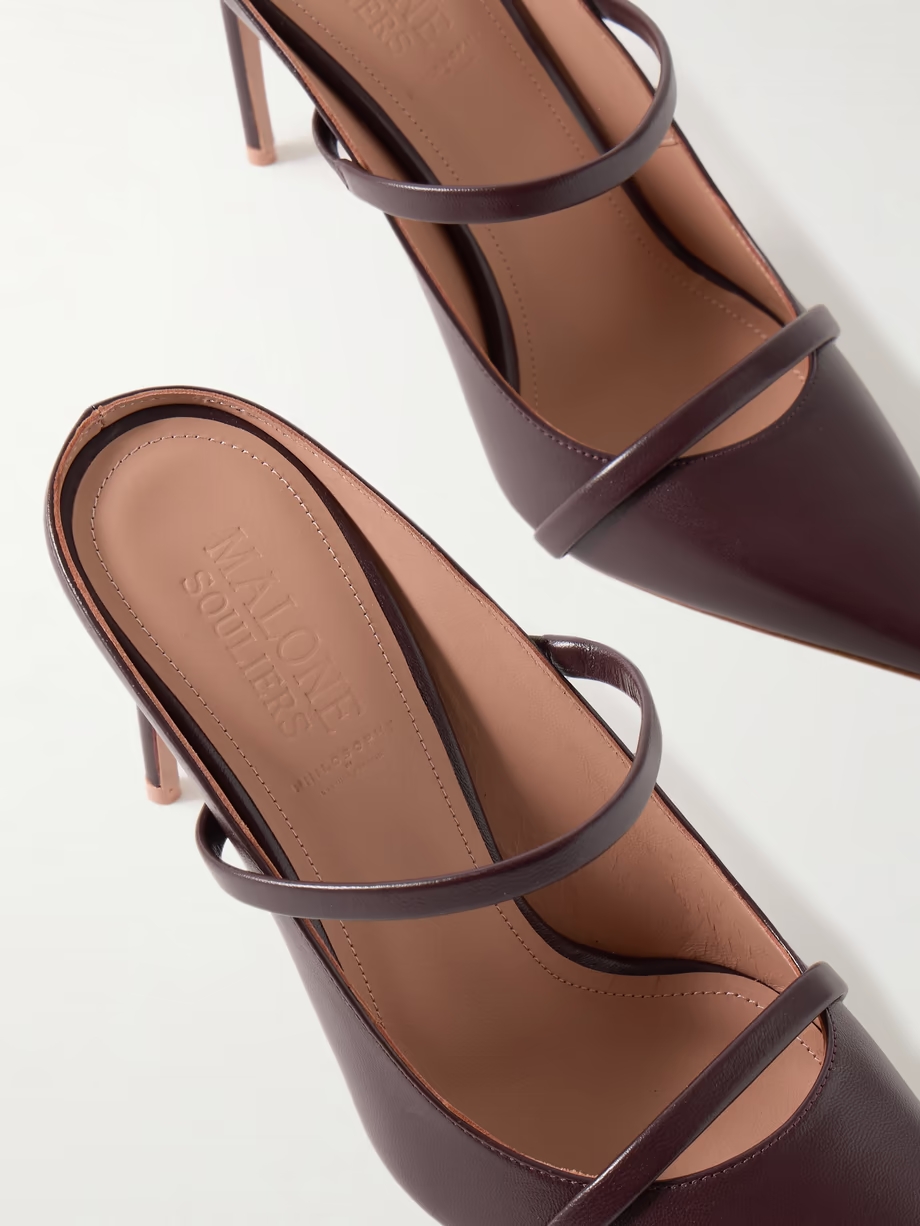 Aurora 90 leather mules