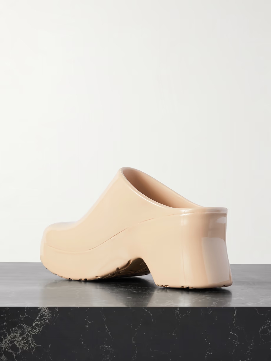 + Paula\'s Ibiza glossed-rubber mules