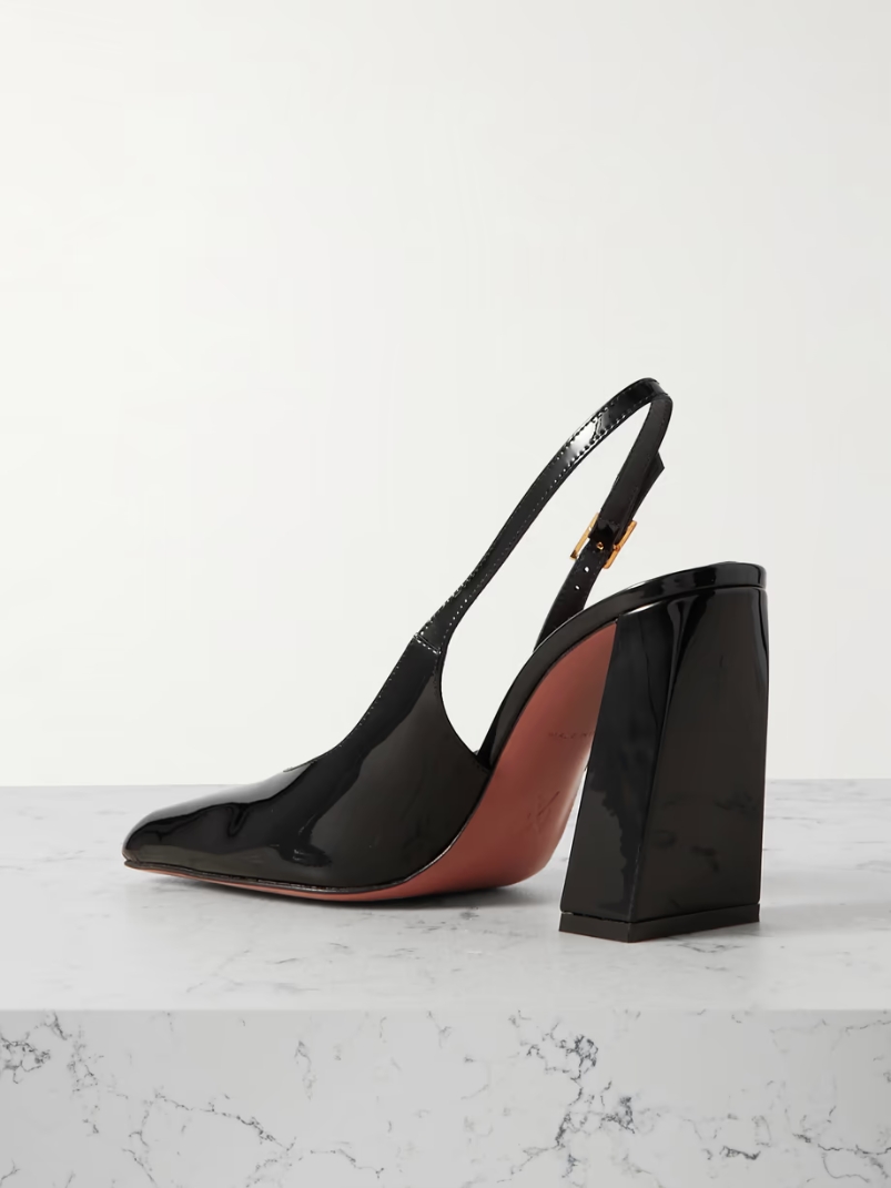 Charlotte patent-leather slingback pumps