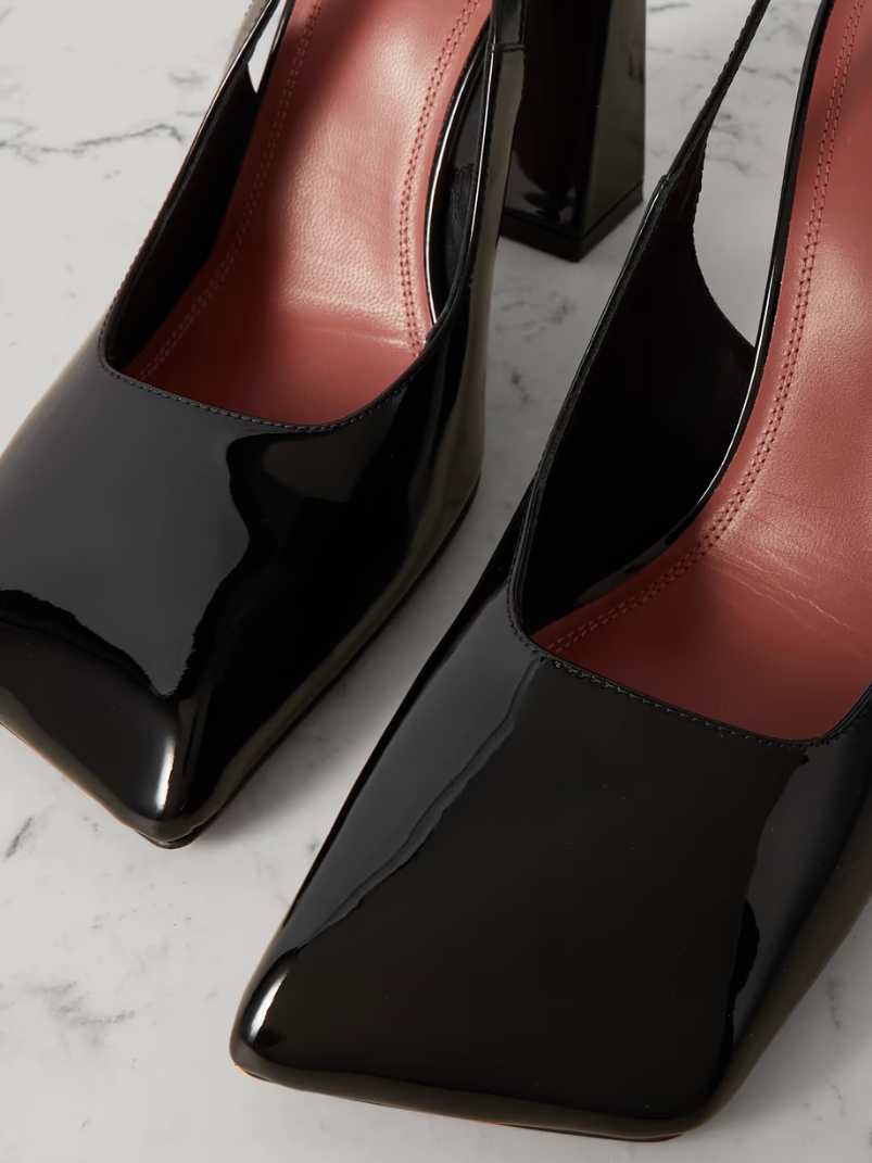 Charlotte patent-leather slingback pumps