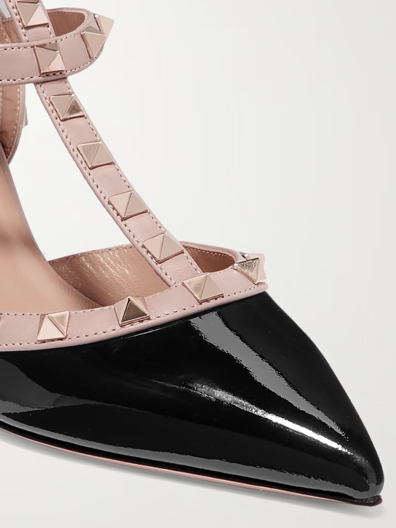 Rockstud 65 patent-leather pumps