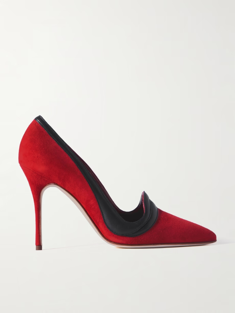 Ajarafa 105 leather-trimmed suede pumps