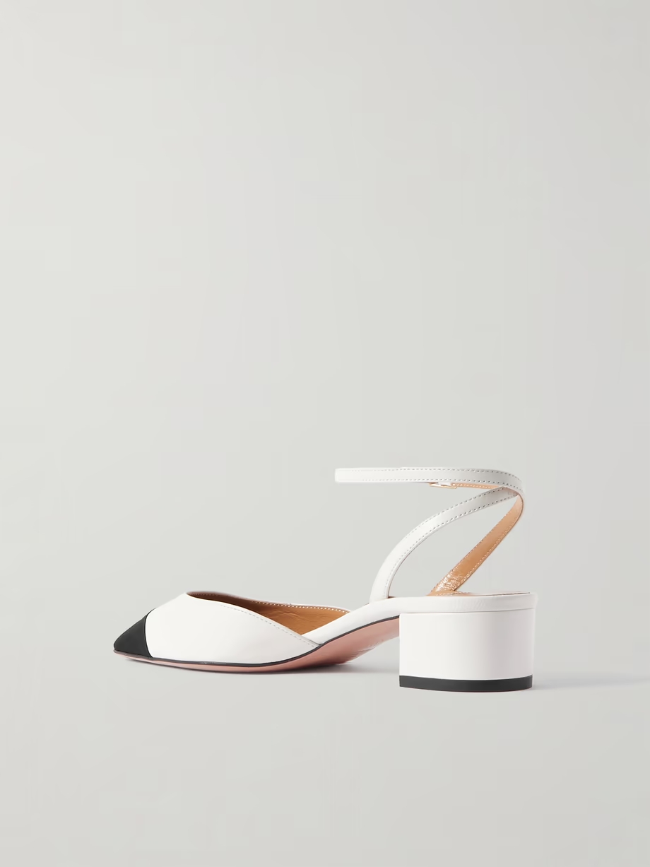 French Flirt 35 grosgrain-trimmed leather Mary Jane pumps