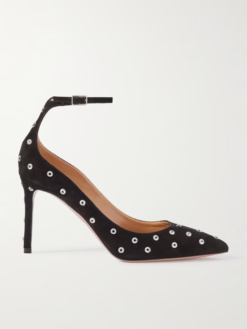 Love Affair 85 embellished suede pumps