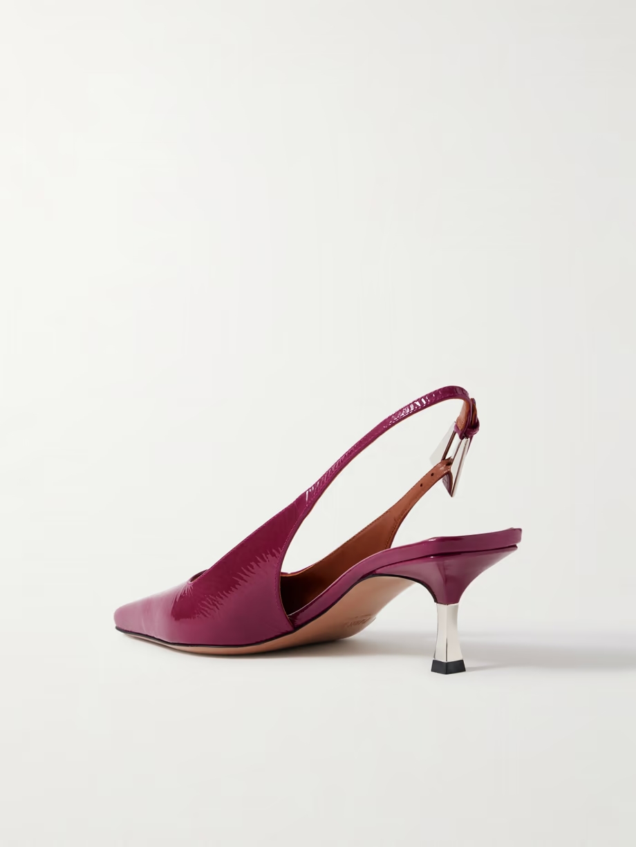 Bettina patent-leather slingback pumps