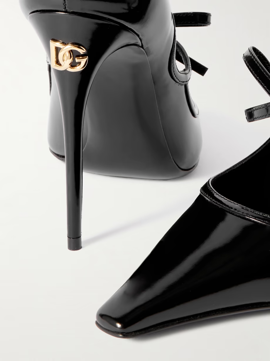 Mun bow-embellished patent-leather pumps