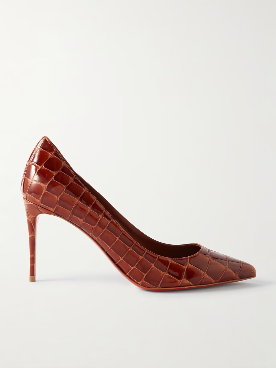 Croc-effect patent-leather pumps Croc-effect patent-leather pumps