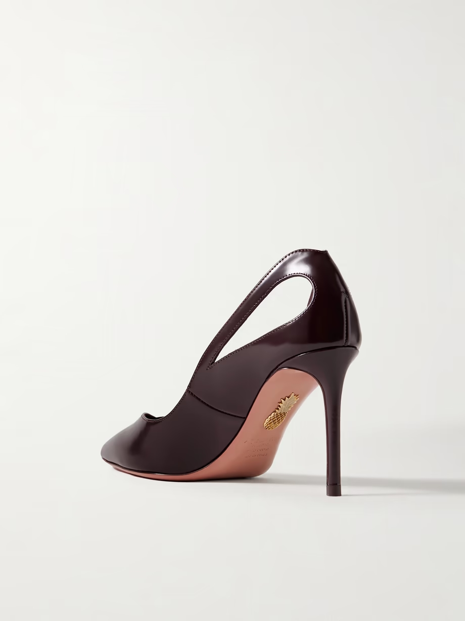 Sheeva 105 cutout glossed-leather pumps