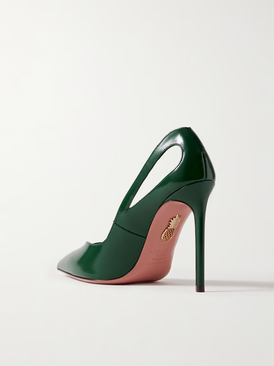 Sheeva 105 cutout glossed-leather pumps