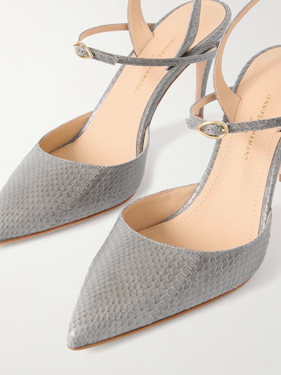 Vittorio 85 elaphe point-toe slingback pumps Vittorio 85 elaphe point-toe slingback pumps