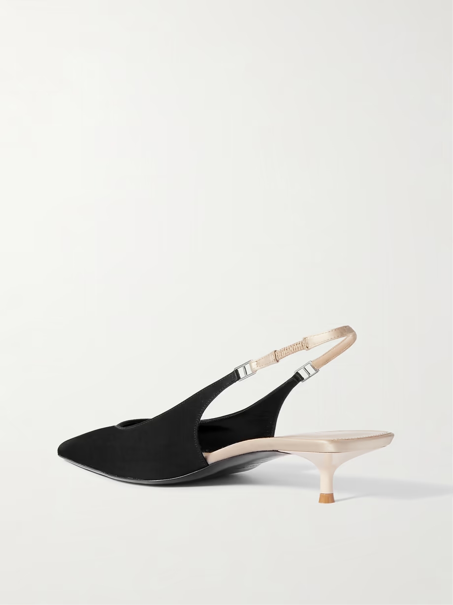 Cherish two-tone satin slingback pumps