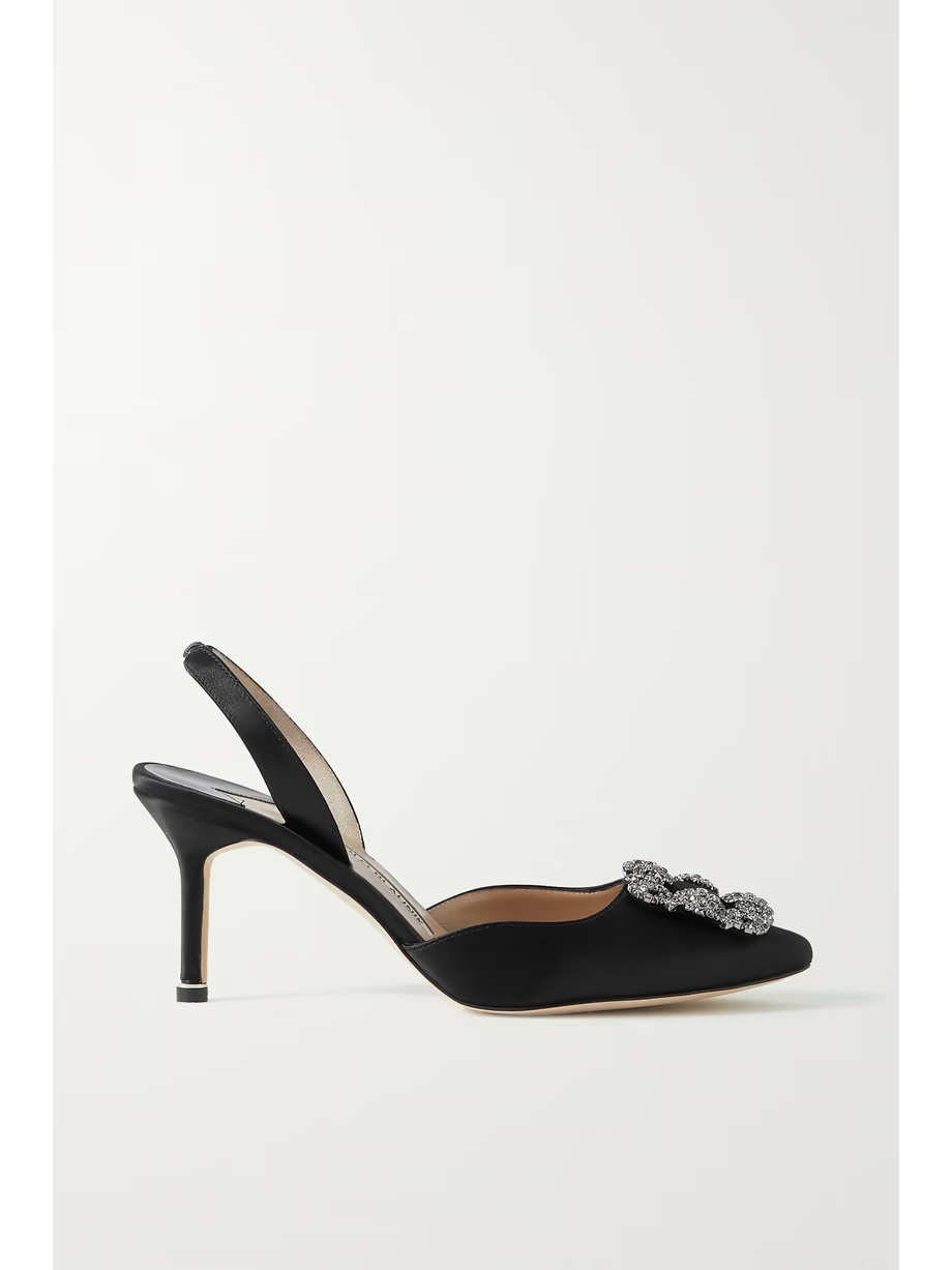 Hangisli 70 embellished satin slingback pumps Hangisli 70 embellished satin slingback pumps