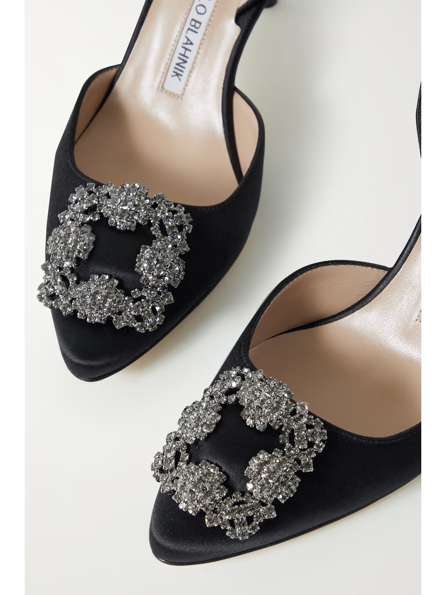Hangisli 70 embellished satin slingback pumps Hangisli 70 embellished satin slingback pumps