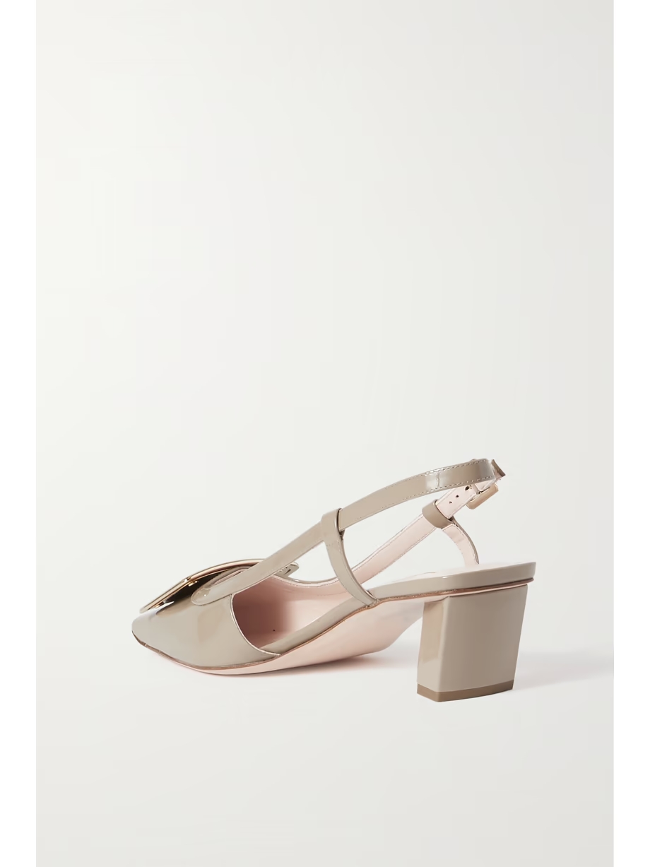 Belle Vivier patent-leather slingback pumps