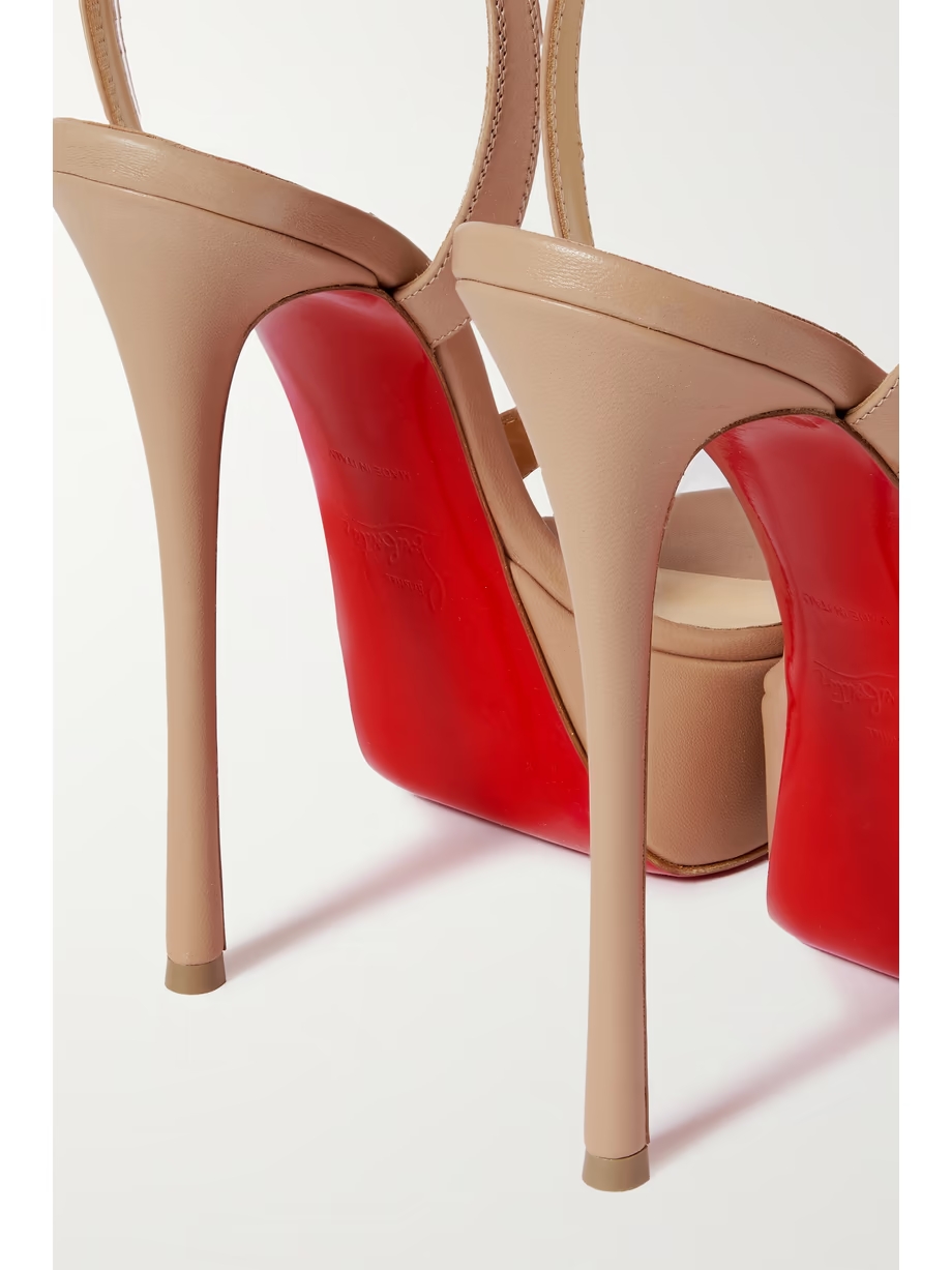 Loubi Queen Alta 150 leather platform pumps