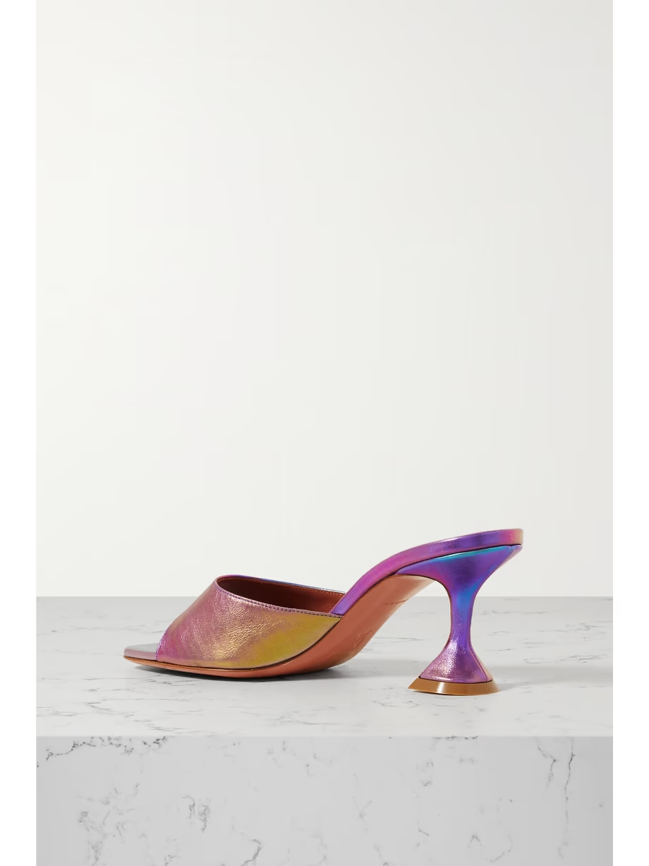 Lupita iridescent leather mules