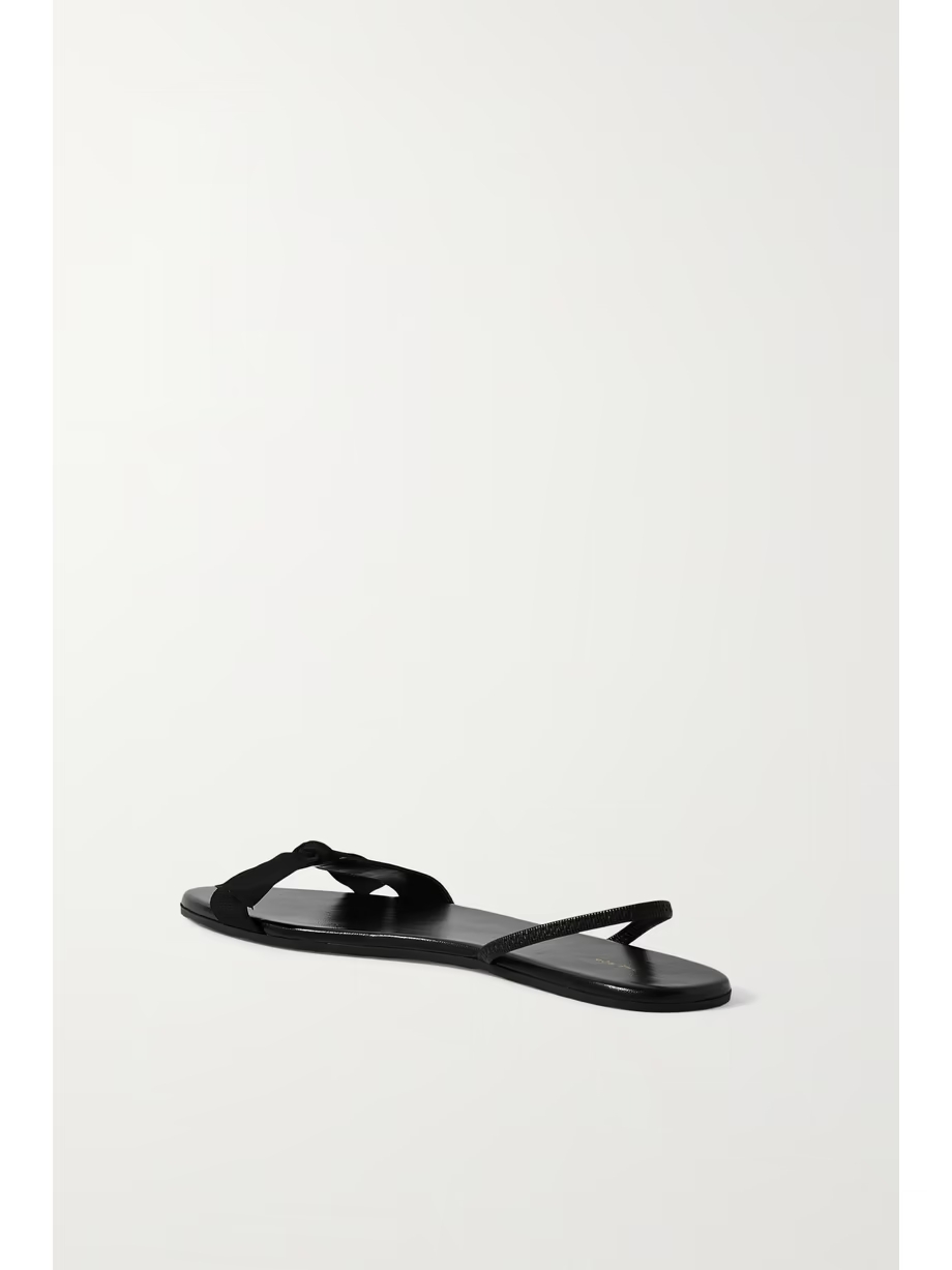 Bow grosgrain and leather slingback sandals Bow grosgrain and leather slingback sandals