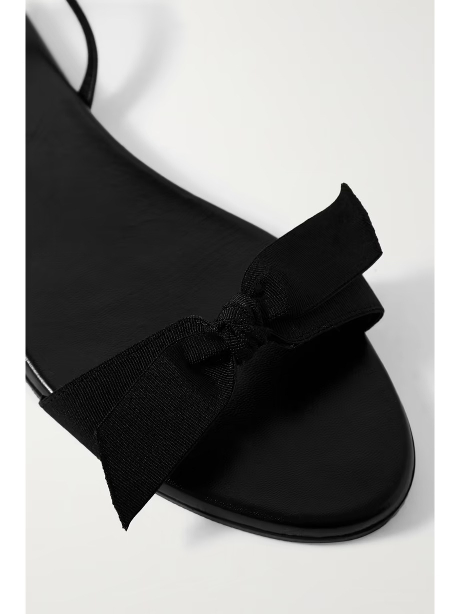 Bow grosgrain and leather slingback sandals Bow grosgrain and leather slingback sandals