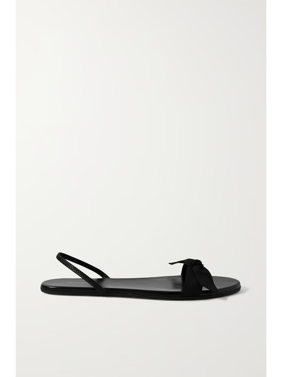 Bow grosgrain and leather slingback sandals Bow grosgrain and leather slingback sandals