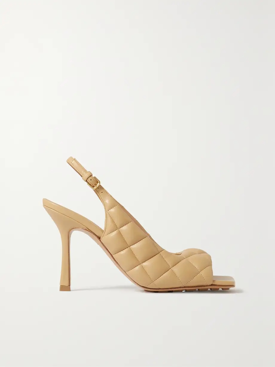 Quilted leather slingback sandals