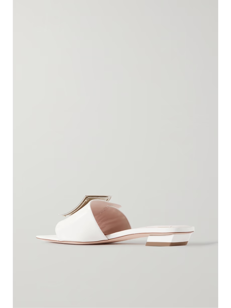 Belle Vivier embellished patent-leather mules