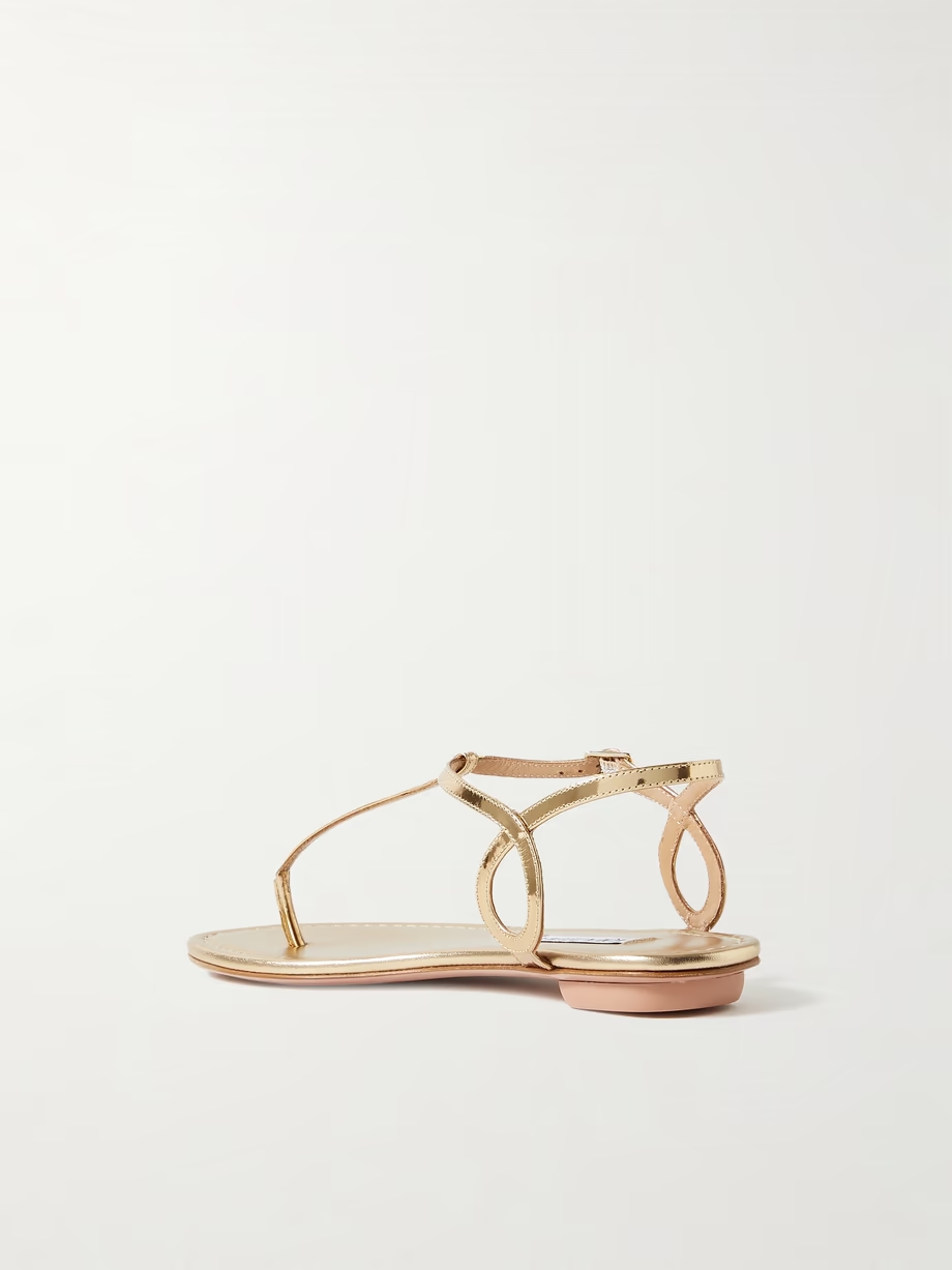 Almost Bare metallic leather sandals