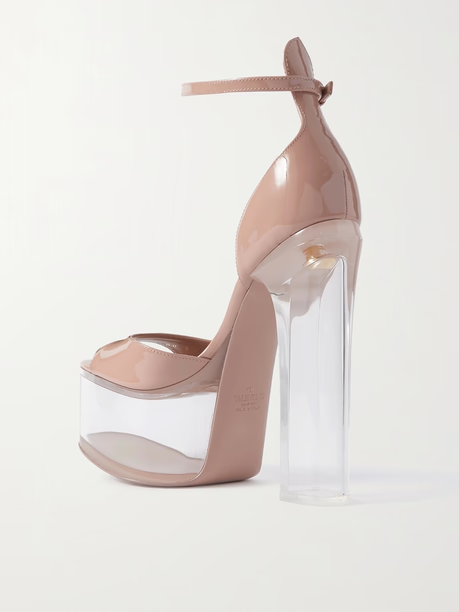 Tan-Go 155 patent-leather platform sandals