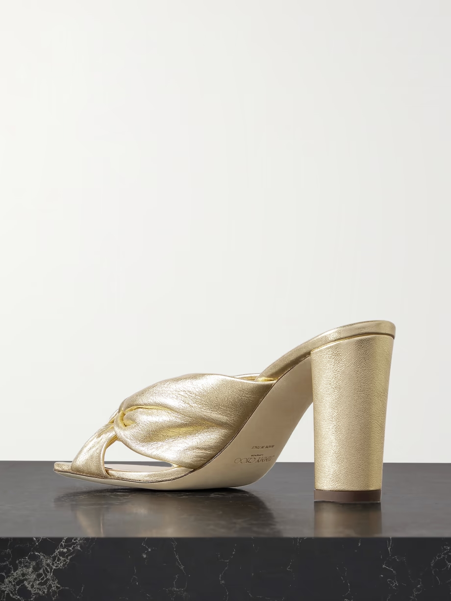 Avenue 85 knotted metallic leather mules Avenue 85 knotted metallic leather mules