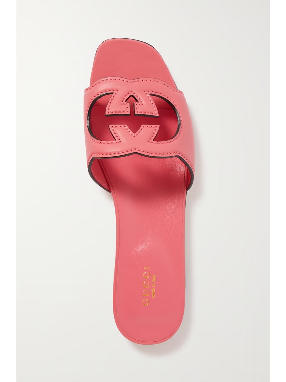 Cutout leather slides