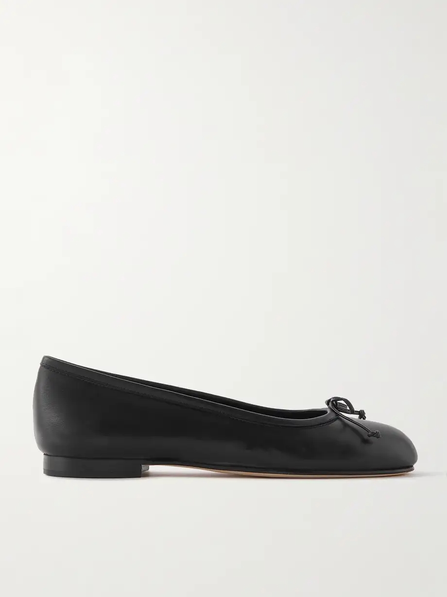 Veralli bow-detailed leather ballet flats