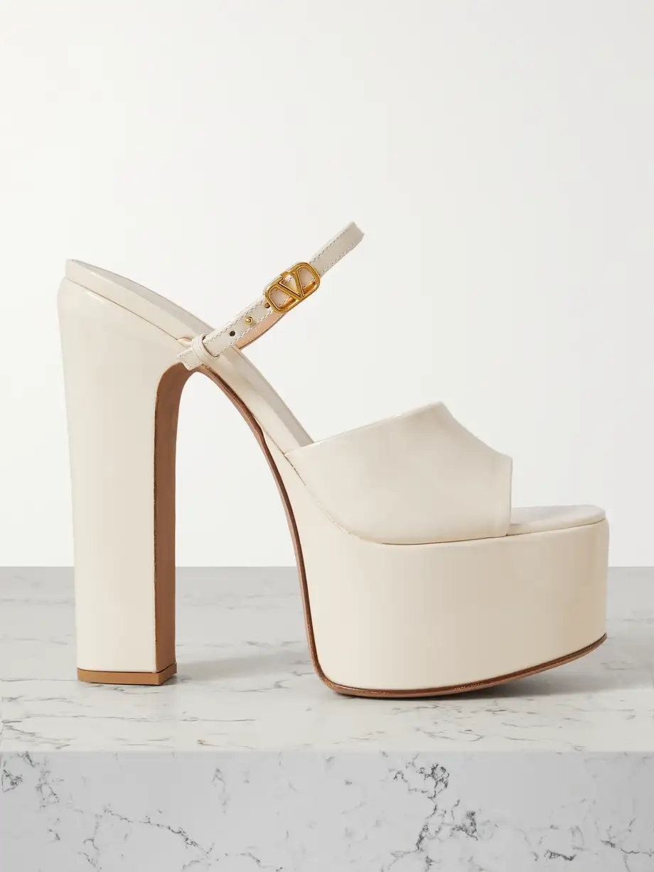 Valentino Garavani Tan-Go 155 patent-leather platform mules