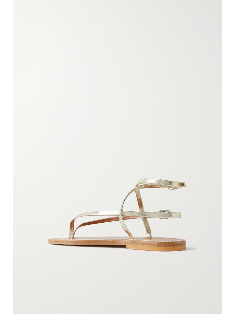 + NET SUSTAIN Abako metallic leather sandals