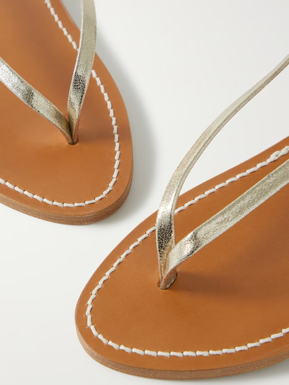 + NET SUSTAIN Abako metallic leather sandals