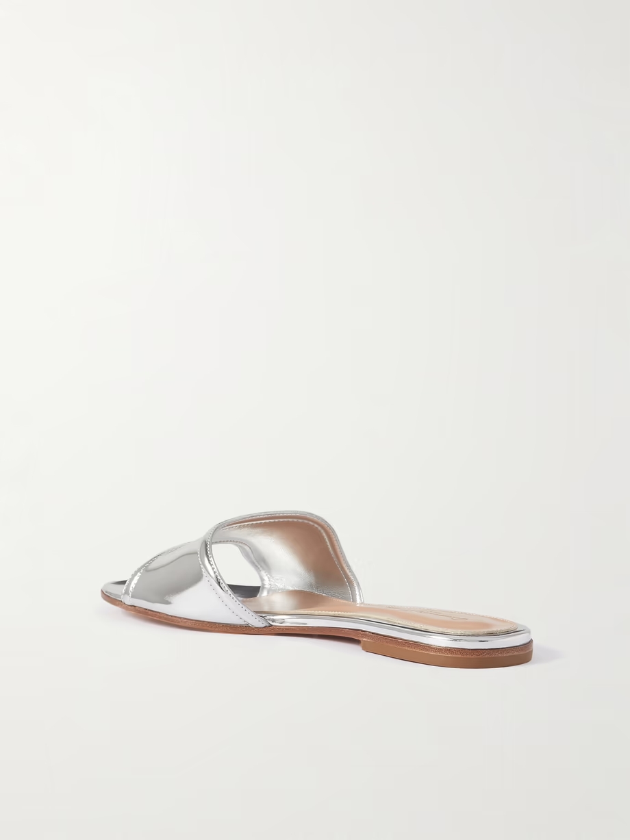 Mirrored-leather slides