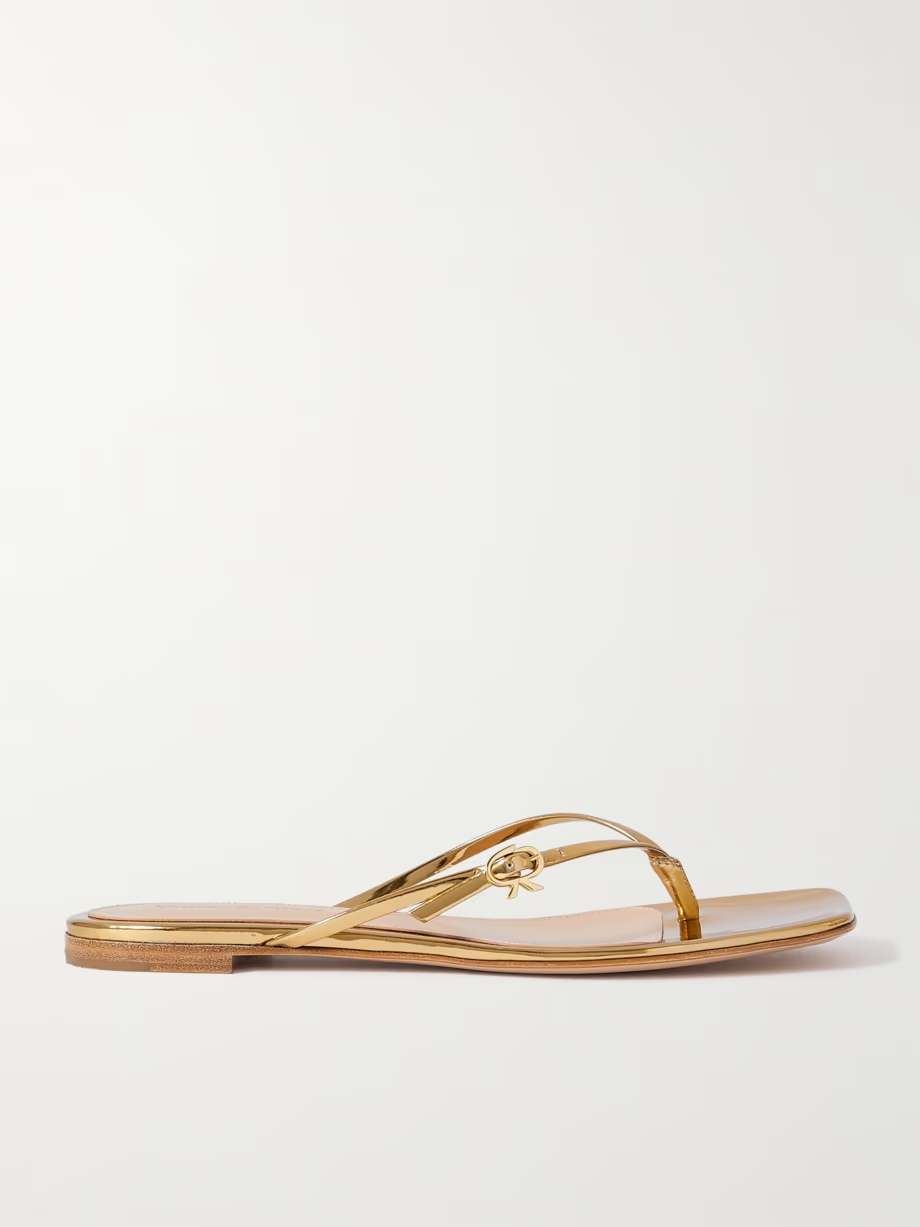 Mirrored-leather sandals