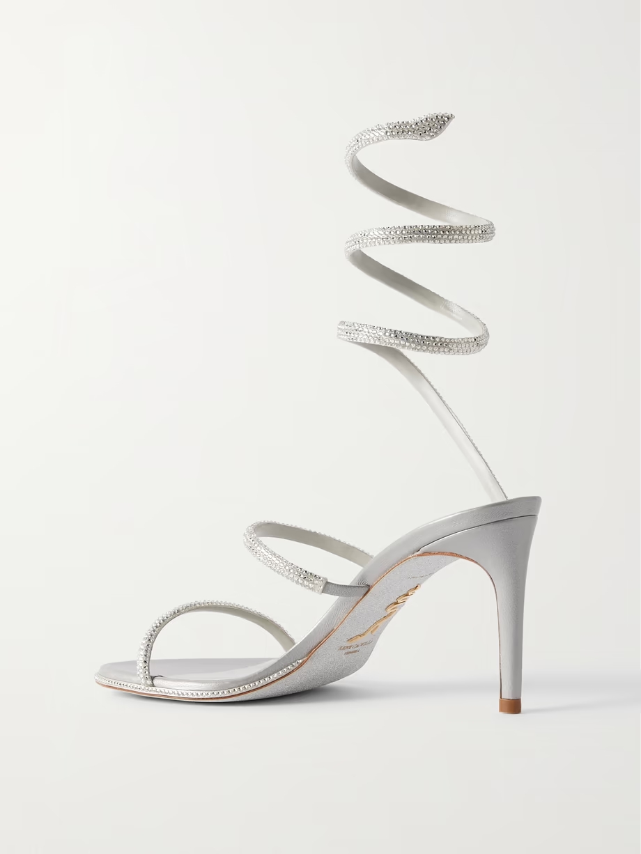 Cleo crystal-embellished satin sandals Cleo crystal-embellished satin sandals