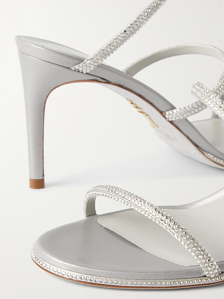 Cleo crystal-embellished satin sandals Cleo crystal-embellished satin sandals