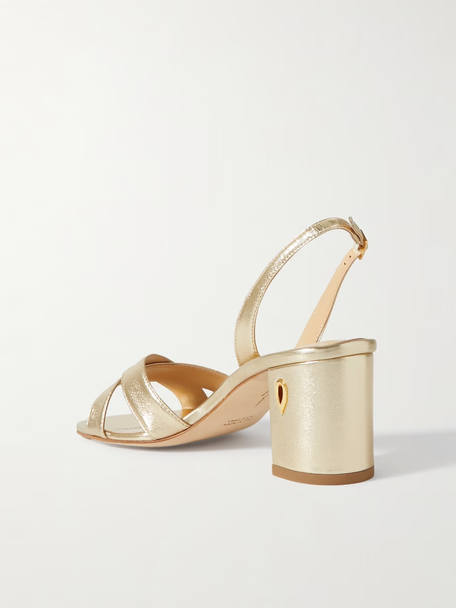 Leonardo 65 metallic leather slingback sandals